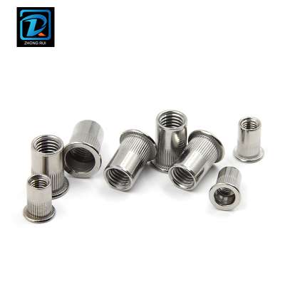 INOX Knurled Flat Round Head Rivet Nut