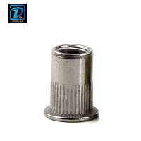 M10 Flat Head Knurled Rivet Nut - Stainless Steel